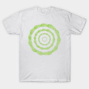 Green fern-leaf circle T-Shirt